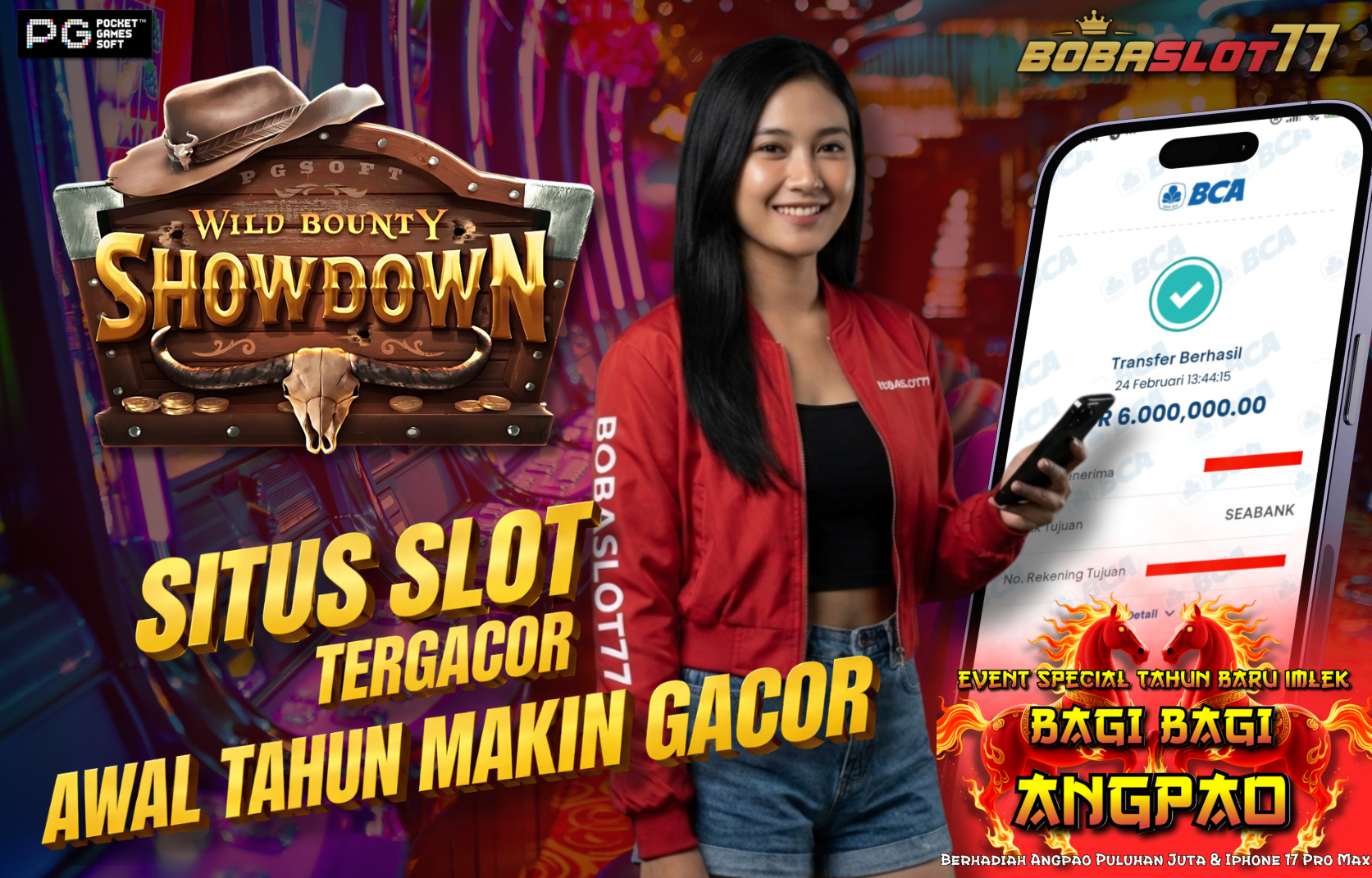 Selamat kepada user id : ja*****dg Wede Rp 6.000.000 di Game WILD BOUNTY SHOWDOWN PG SOFT Cair Gk Sampe 1 Menit! Menang Mudah di Bobaslot77